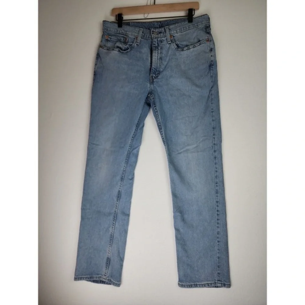 Levi Strauss 514 Blue Jeans Mens Size 34W 32L Straight‎ Fit Flex